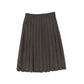 VALENTINA BROWN WOOL PLEAT WAISTED SKIRT