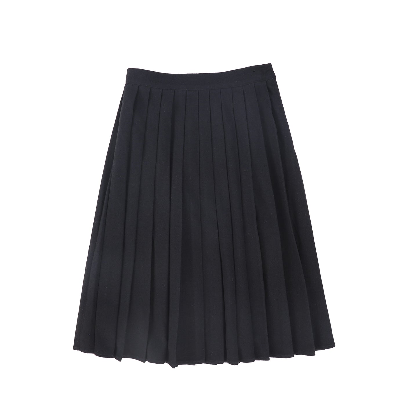 VALENTINA NAVY WOOL PLEAT WAISTED SKIRT