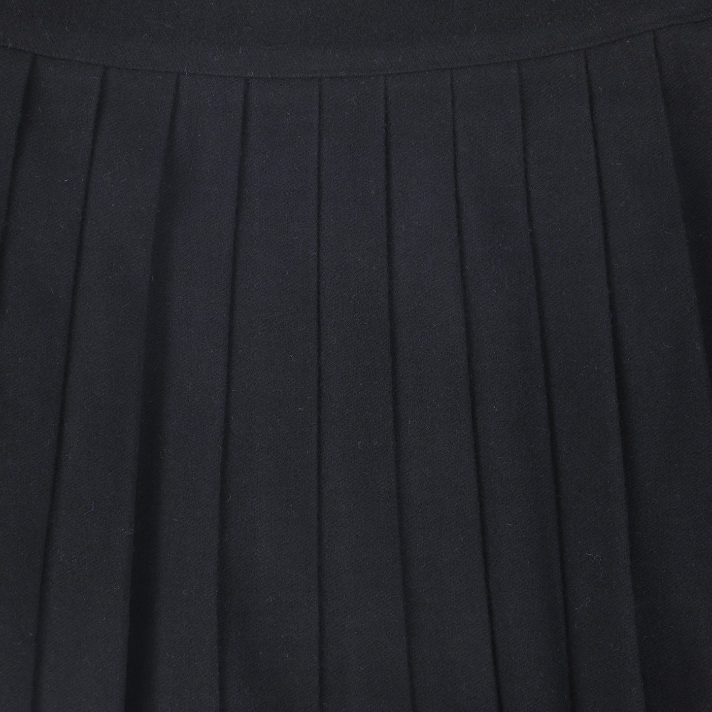 VALENTINA NAVY WOOL PLEAT WAISTED SKIRT