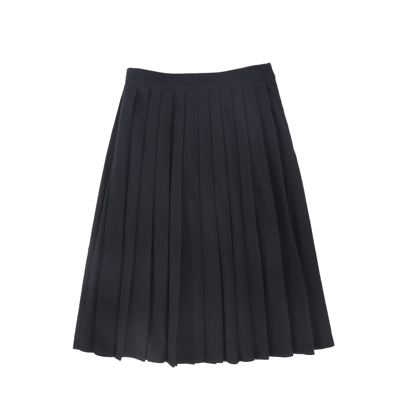 VALENTINA NAVY WOOL PLEAT WAISTED SKIRT
