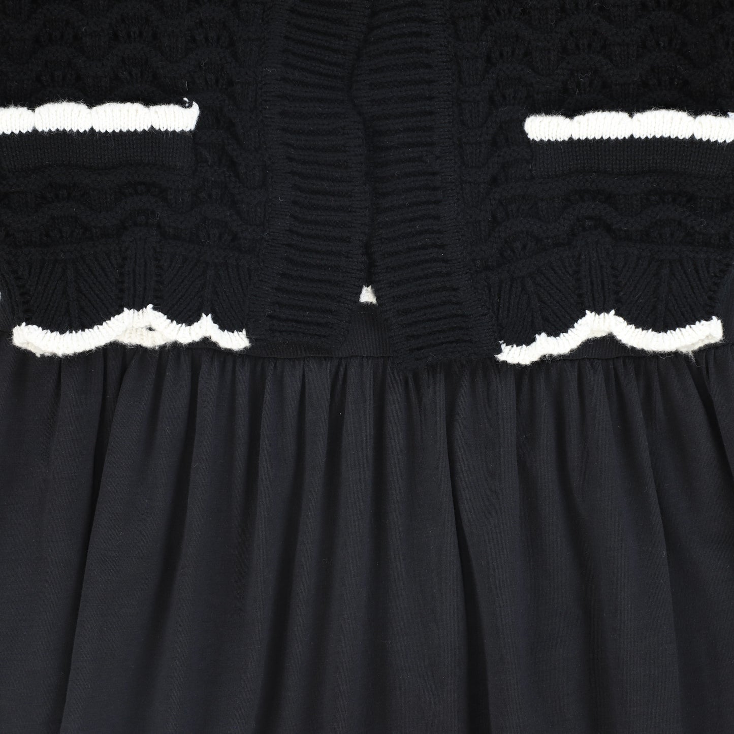 BAMBOO BLACK SCALLOP KNIT CARDIGAN MAXI DRESS
