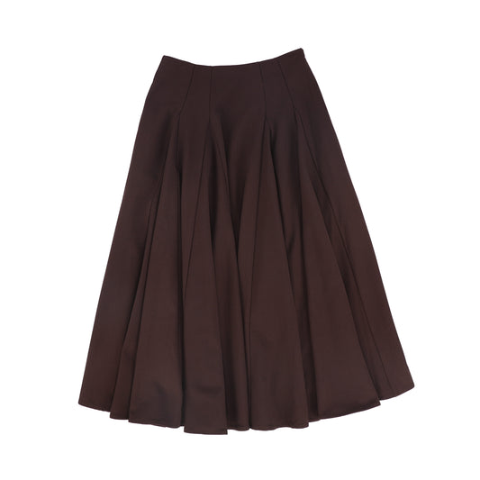 VALENTINA BURGUNDY WOOL PANEL SKIRT