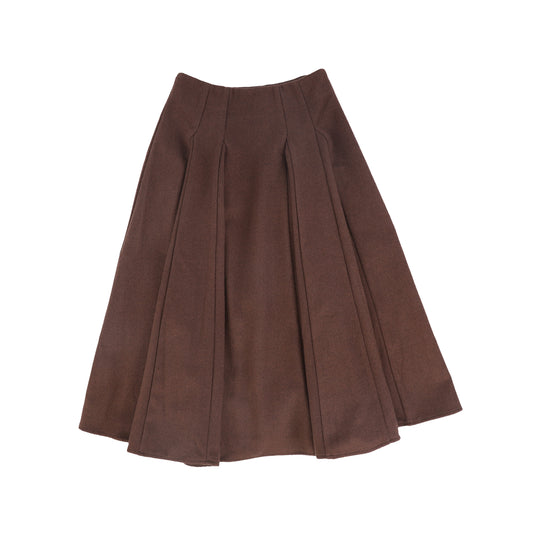 VALENTINA RUST WOOL PANEL SKIRT
