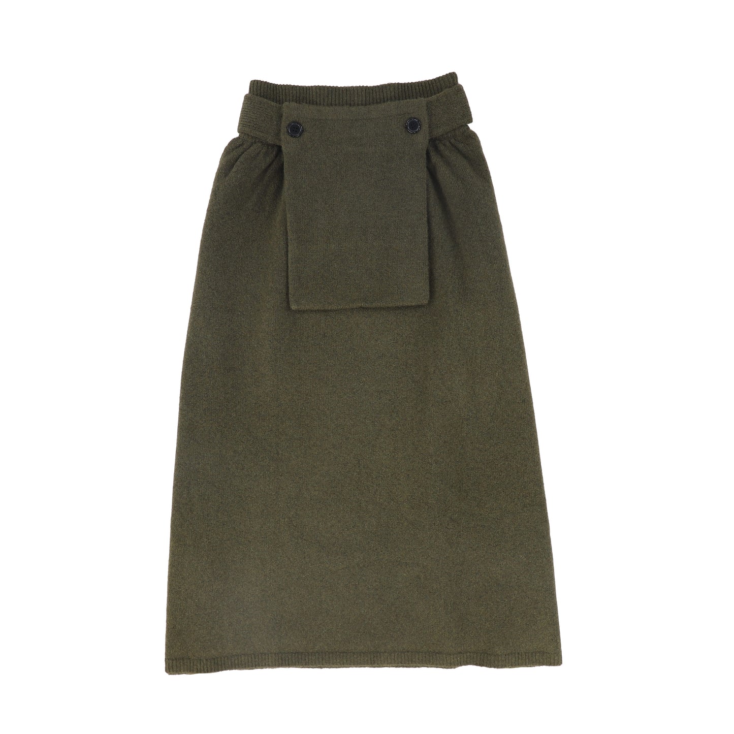 VALENTINA GREEN POUCH KNIT SKIRT