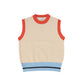 VALENTINA BEIGE COLORBLOCK KNIT VEST