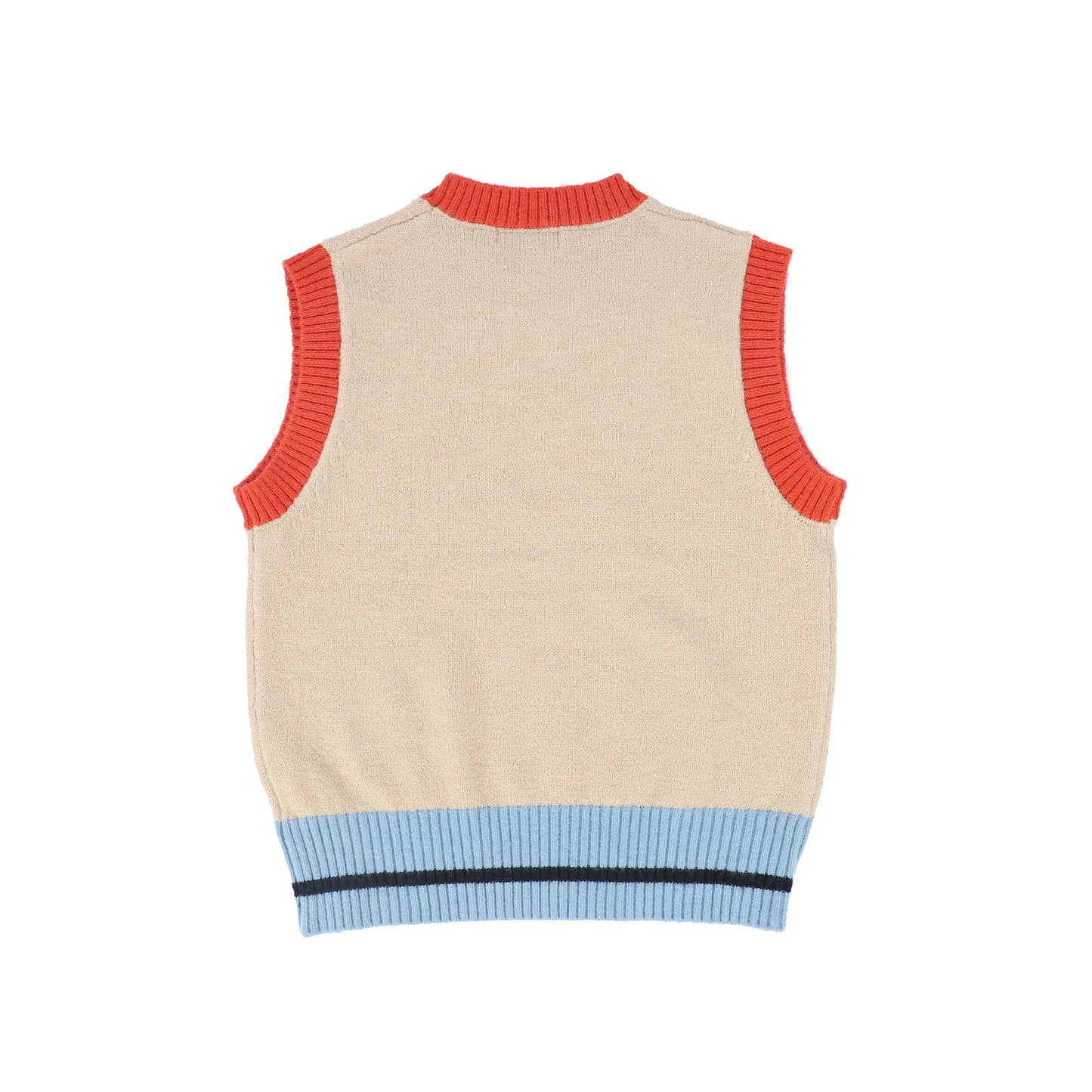 VALENTINA BEIGE COLORBLOCK KNIT VEST