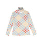 VALENTINA BEIGE PLAID PRINT TURTLENECK