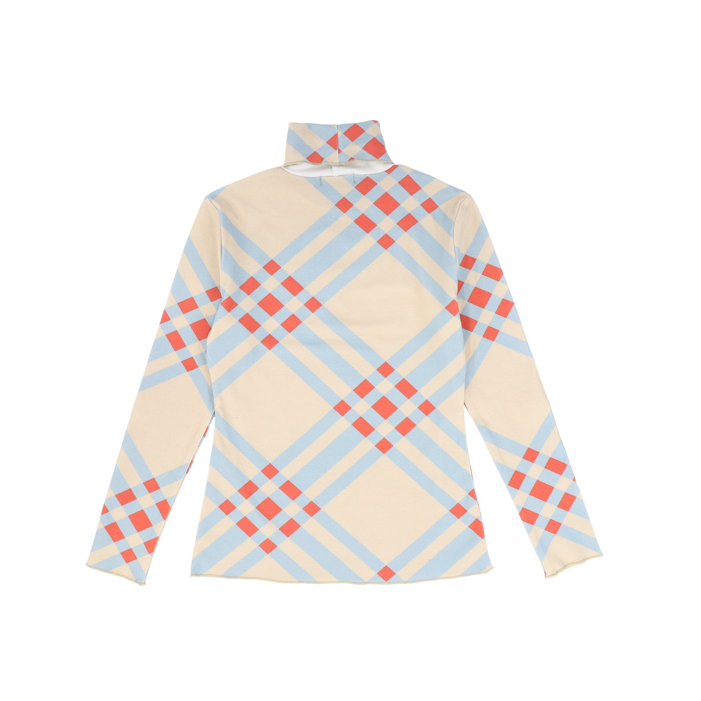 VALENTINA BEIGE PLAID PRINT TURTLENECK
