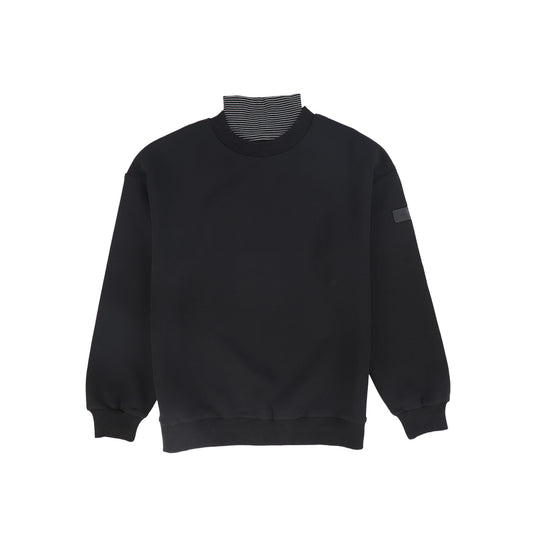 VALENTINA BLACK STRIPED TURTLENECK SWEATSHIRT
