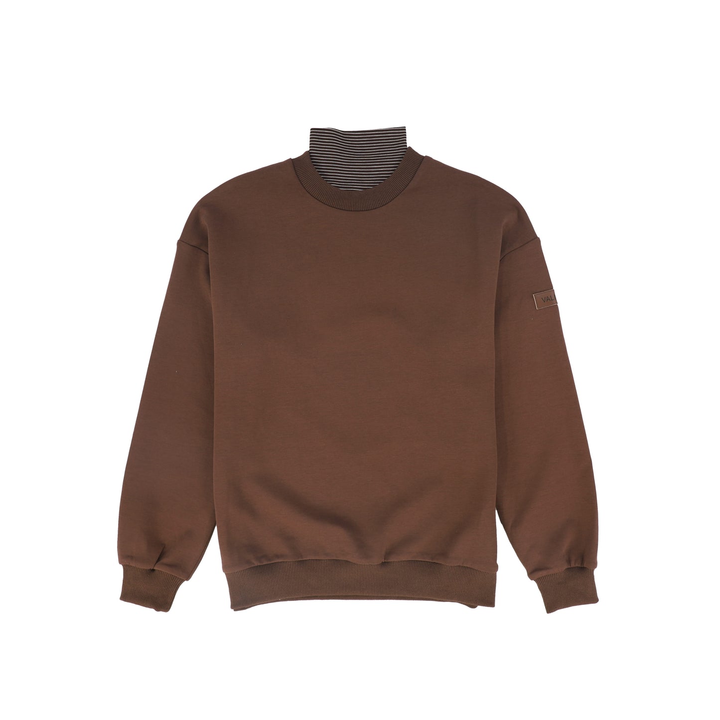 VALENTINA BROWN STRIPED TURTLENECK SWEATSHIRT