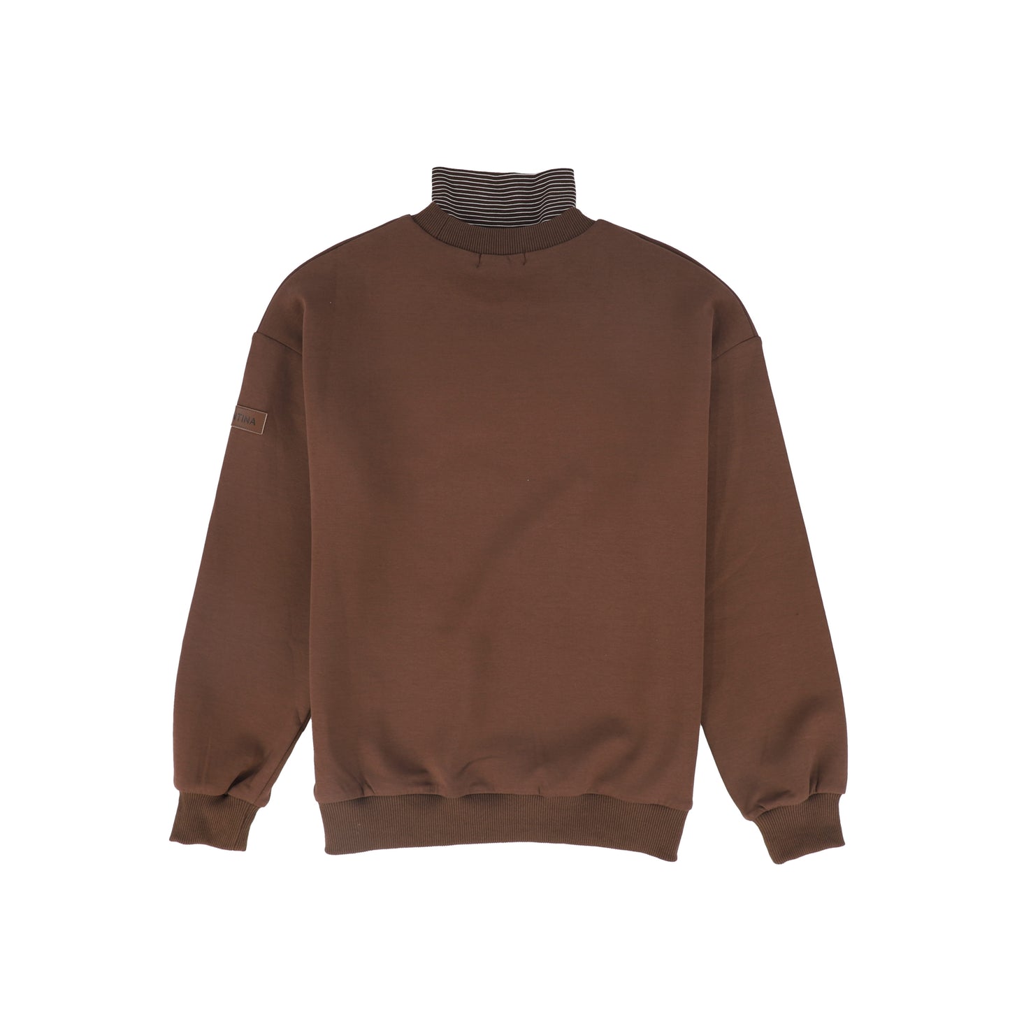 VALENTINA BROWN STRIPED TURTLENECK SWEATSHIRT