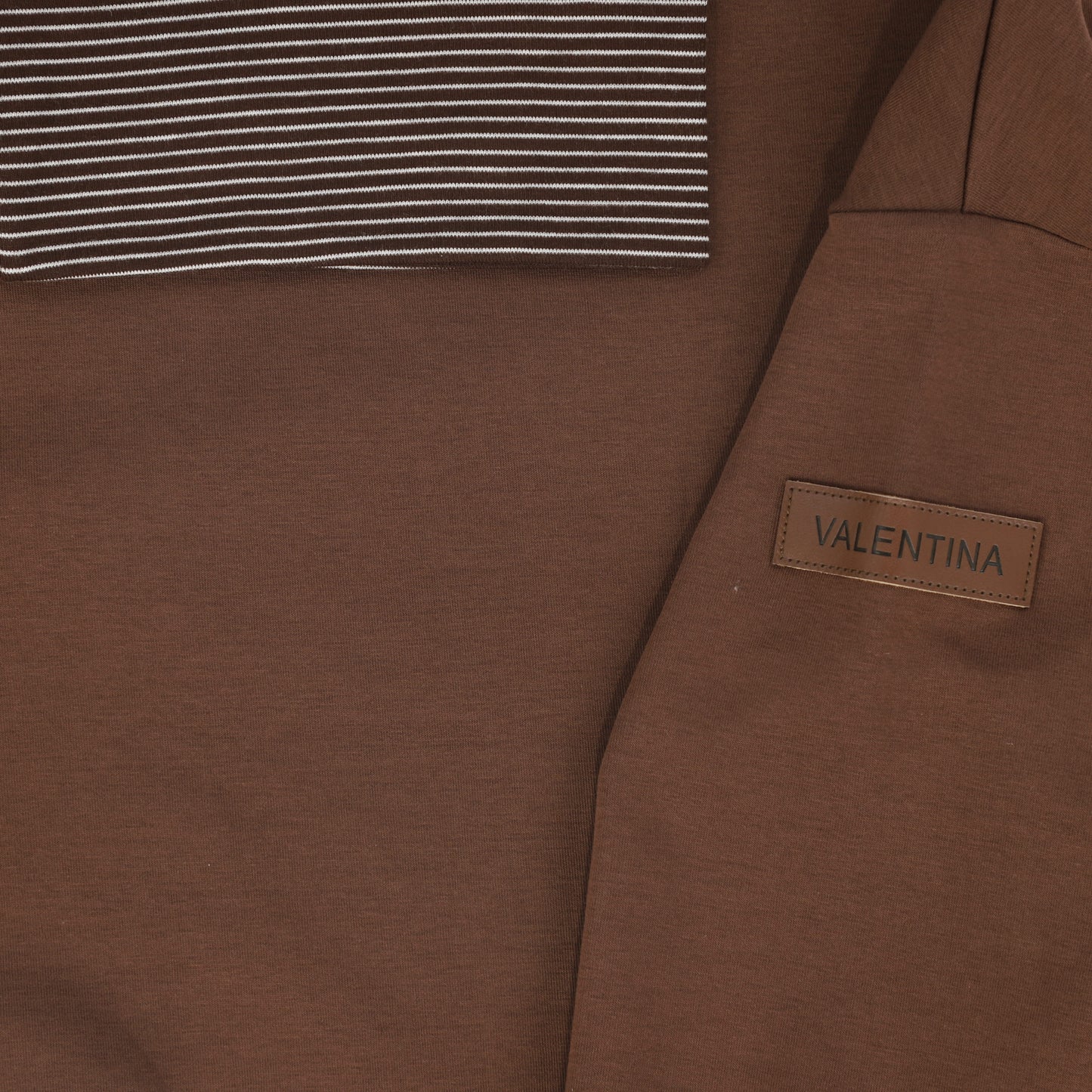 VALENTINA BROWN STRIPED TURTLENECK SWEATSHIRT