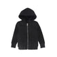 BACE COLLECTION BLACK FUR ZIP UP SWEATSHIRT
