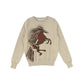VALENTINA BEIGE FRINGE HORSE EMBROIDERED SWEATER