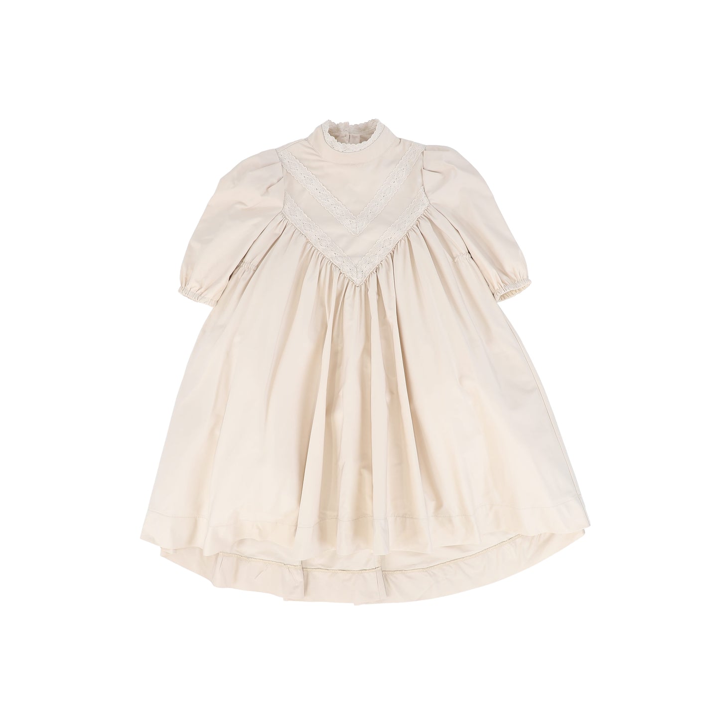 FRANCESCA GUILIANO PINK TAFFETA LACE V DESIGN DRESS