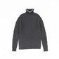 VALENTINA GREY RIBBED CONTRAST RUFFLE TRIM TURTLENECK