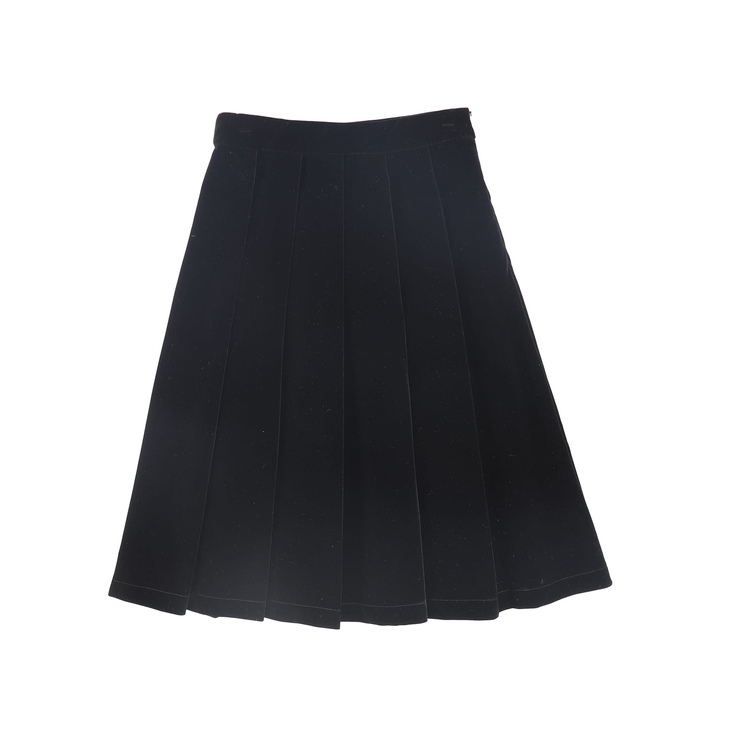 VALENTINA BLACK VELVET PLEAT SKIRT