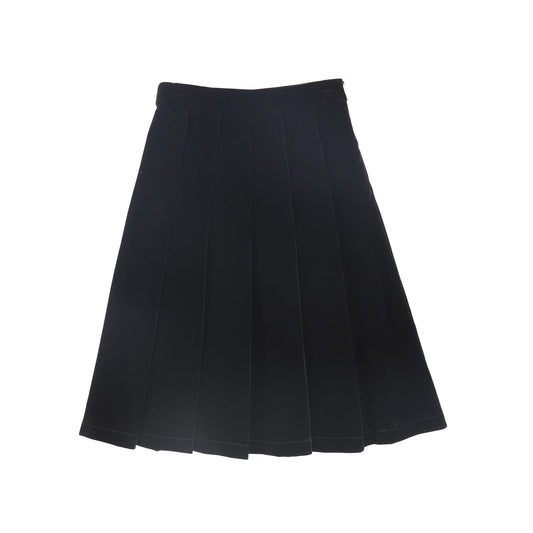 VALENTINA BLACK VELVET PLEAT SKIRT
