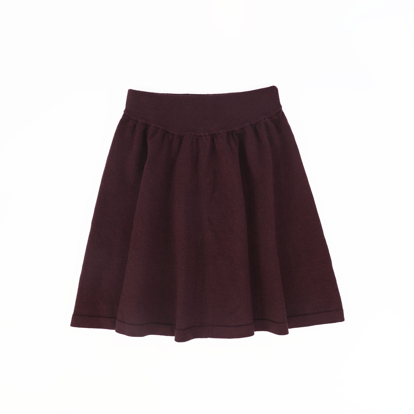 BAMBOO BURGUNDY FLARE KNIT SKIRT