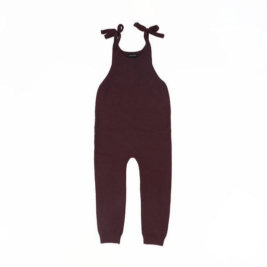 BAMBOO BURGUNDY SHOULDER BOW KNIT ROMPER