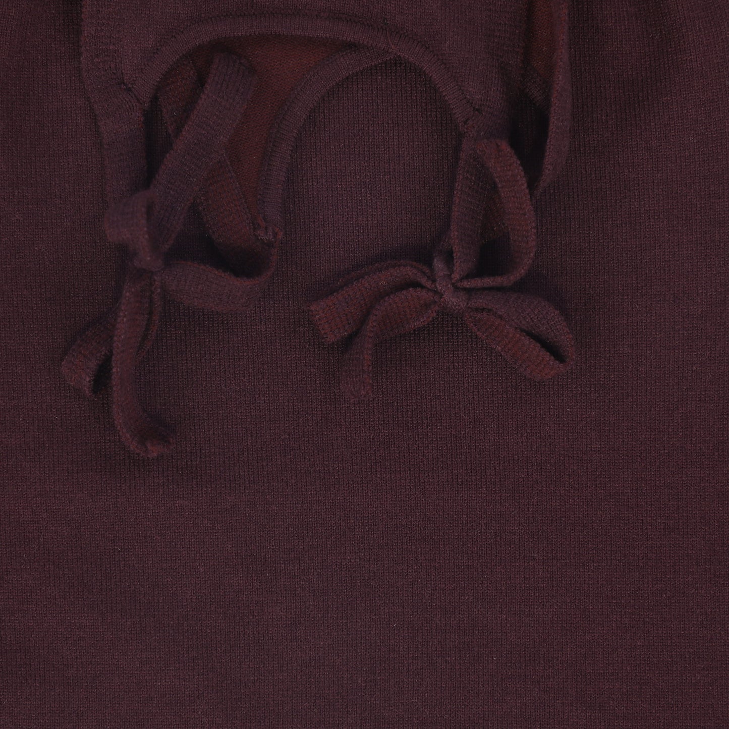 BAMBOO BURGUNDY SHOULDER BOW KNIT ROMPER