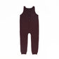 BAMBOO BURGUNDY BUTTONED KNIT ROMPER