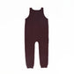 BAMBOO BURGUNDY BUTTONED KNIT ROMPER