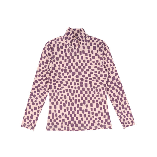 VALENTINA PURPLE PRINT COTTON TURTLENECK