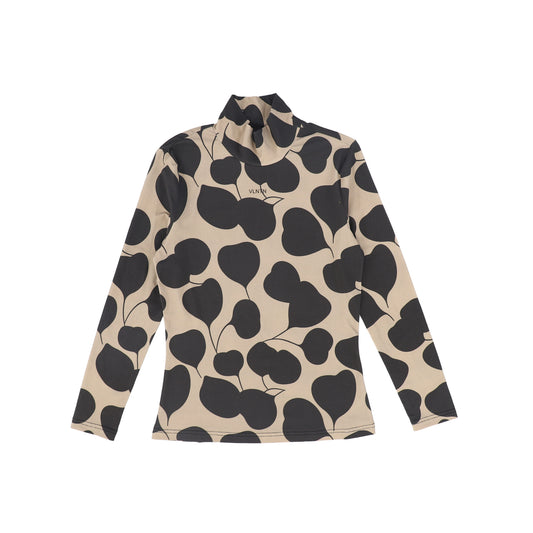 VALENTINA BROWN PRINT COTTON TURTLENECK