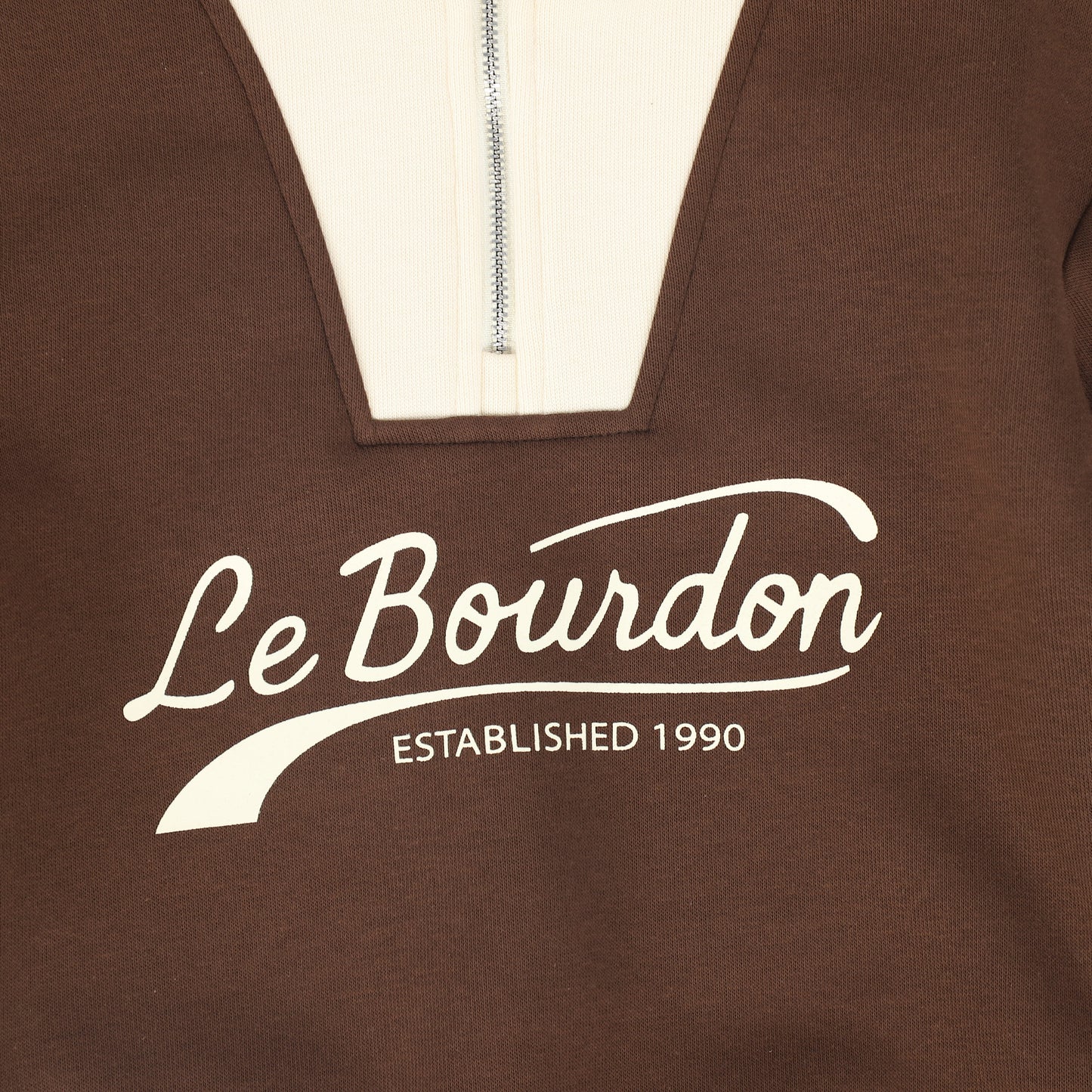 LE BOURDON BROWN HALF ZIP COLORBLOCK SWEATSHIRT SET