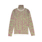 VALENTINA GREEN TINY CHECKED KNIT TURTLENECK