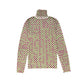VALENTINA GREEN TINY CHECKED KNIT TURTLENECK