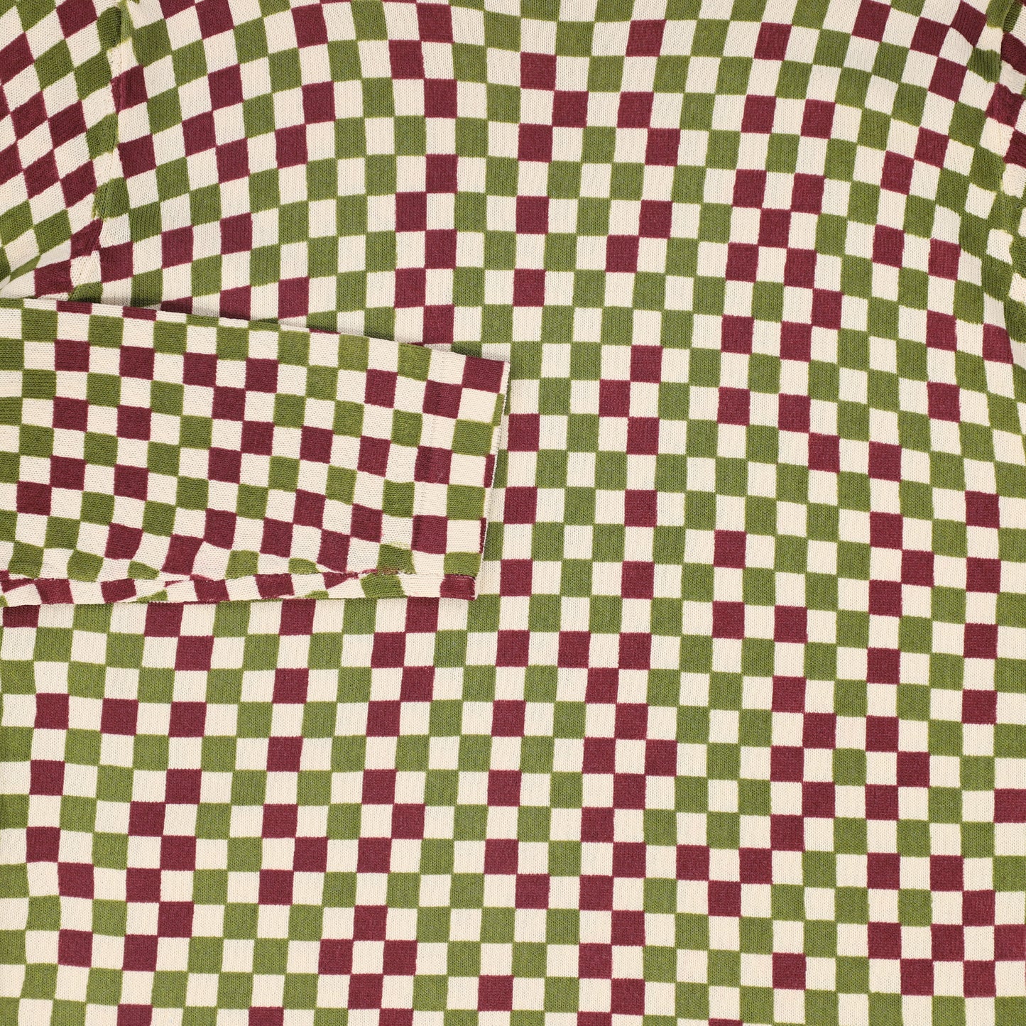 VALENTINA GREEN TINY CHECKED KNIT TURTLENECK