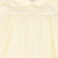 FRANCESCA GUILIANO CREAM LATTICE PUFF SLEEVE GOWN