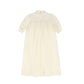 FRANCESCA GUILIANO CREAM LATTICE PUFF SLEEVE GOWN