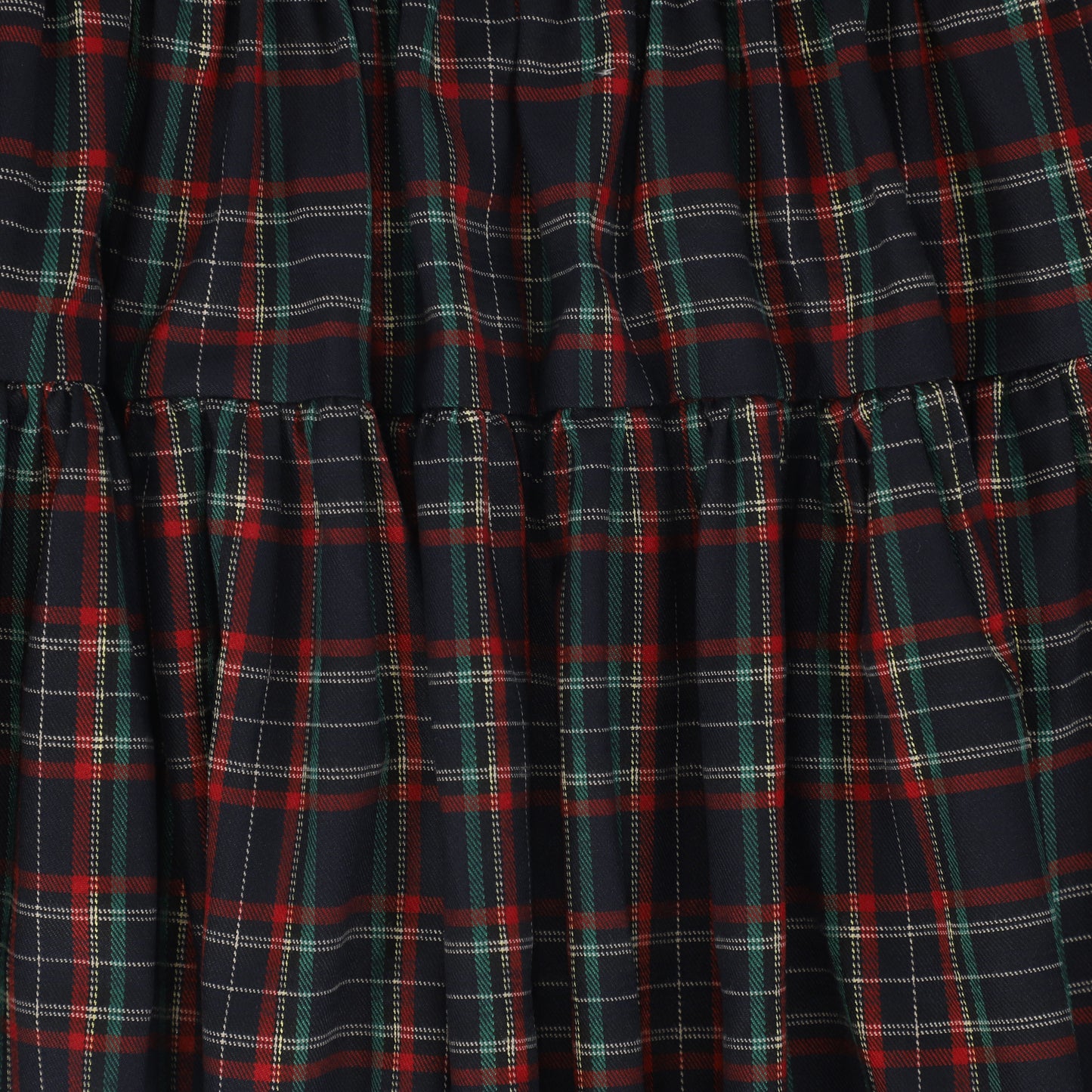 BAMBOO NAVY PLAID GATHERED FLARE SKIRT
