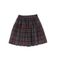 BAMBOO NAVY PLAID GATHERED FLARE SKIRT