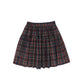 BAMBOO NAVY PLAID GATHERED FLARE SKIRT