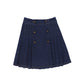 BACE COLLECTION BLUE DENIM PLEAT BUTTON SKIRT