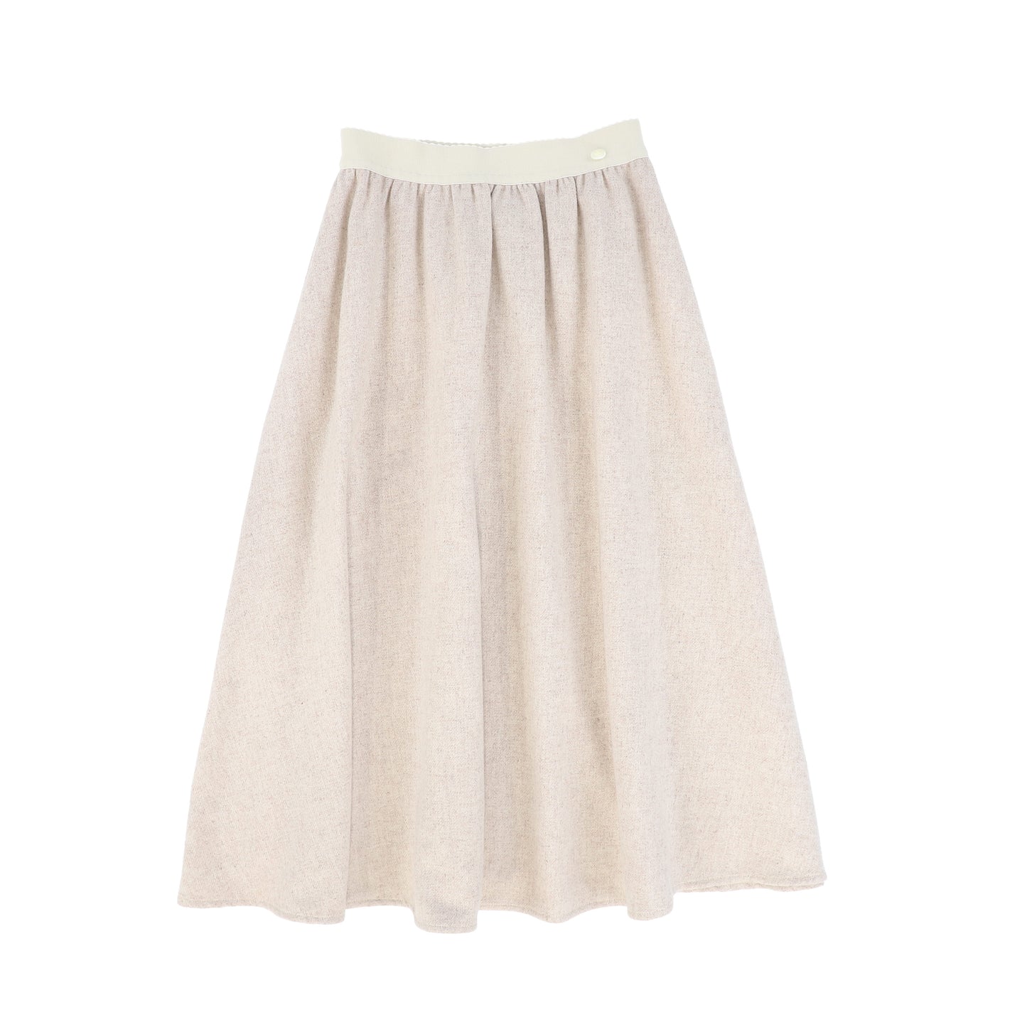 BACE COLLECTION OATMEAL WOOL ALINE MIDI SKIRT