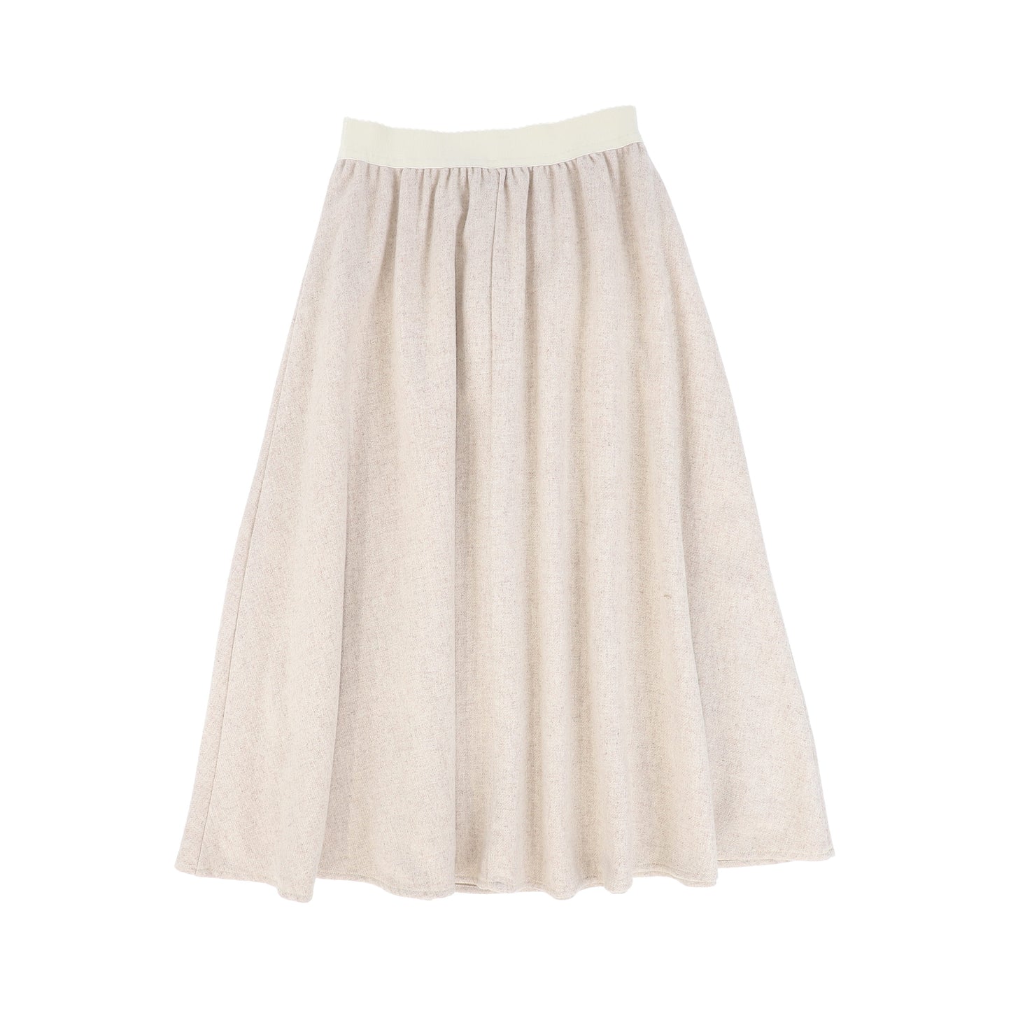 BACE COLLECTION OATMEAL WOOL ALINE MIDI SKIRT