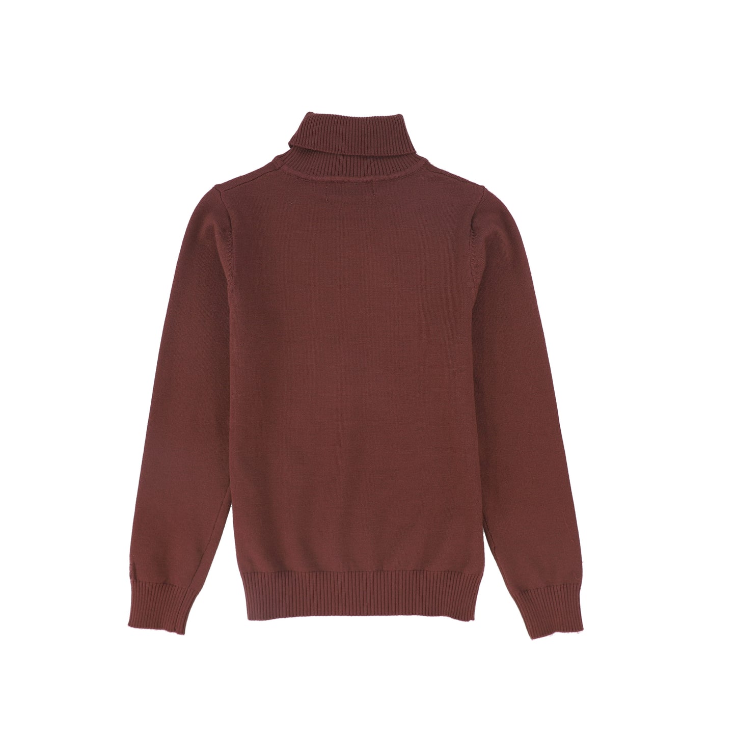 BACE COLLECTION BURGUNDY SOLID KNIT TURTLENECK