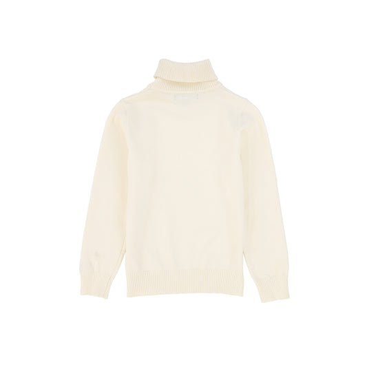 BACE COLLECTION CREAM SOLID KNIT TURTLENECK