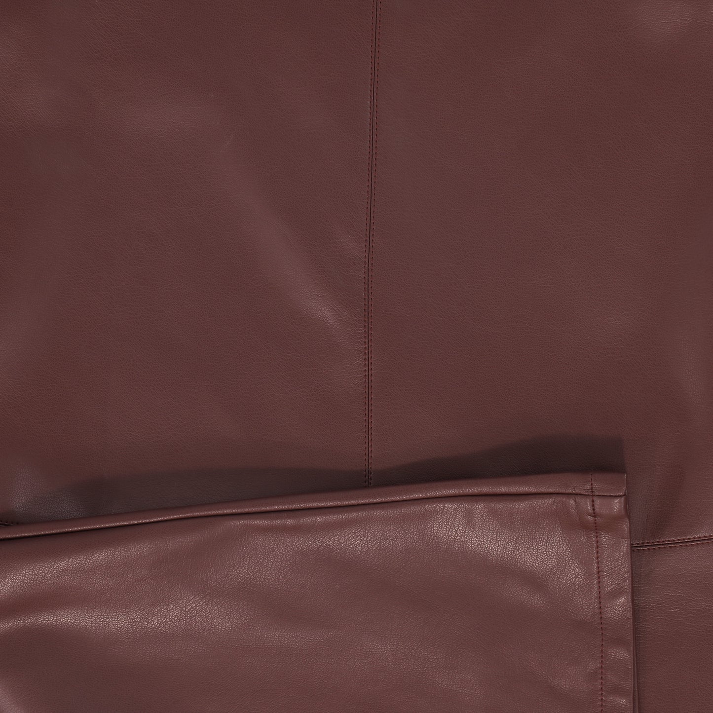 VALENTINA BURGUNDY LEATHER SEAM WAISTED SKIRT