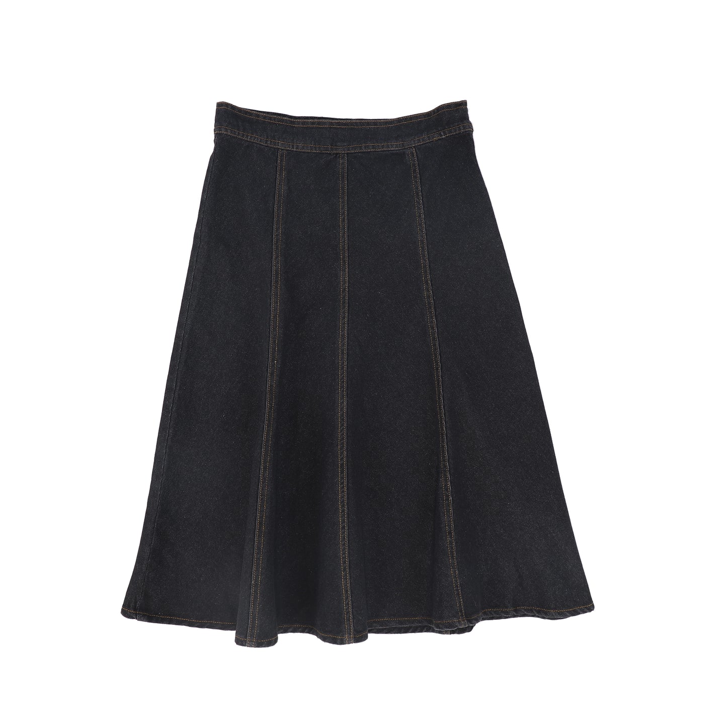 VALENTINA BLACK DENIM CONTRAST SEAM SKIRT