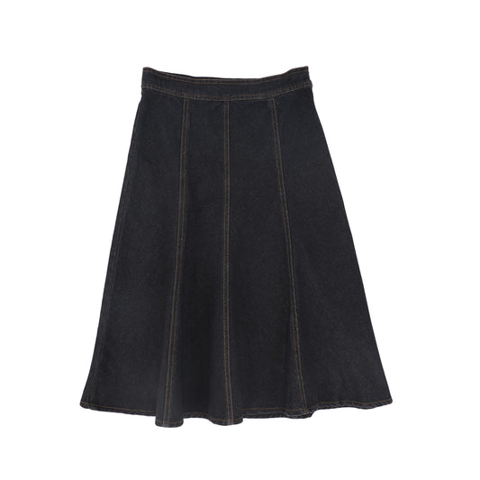 VALENTINA BLACK DENIM CONTRAST SEAM SKIRT