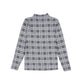 BACE COLLECTION NAVY CHECKED MOCKNECK
