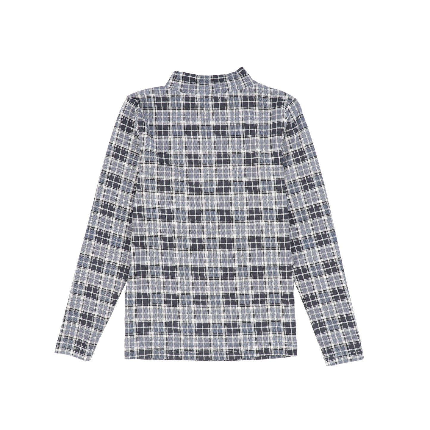 BACE COLLECTION NAVY CHECKED MOCKNECK
