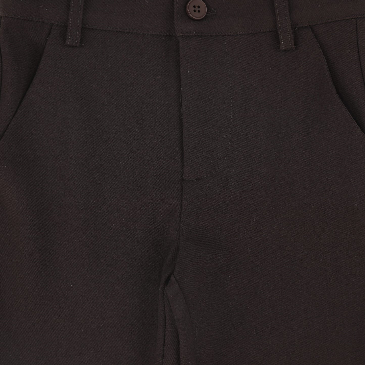 LE BOURDON BROWN SOLID FITTED PANTS