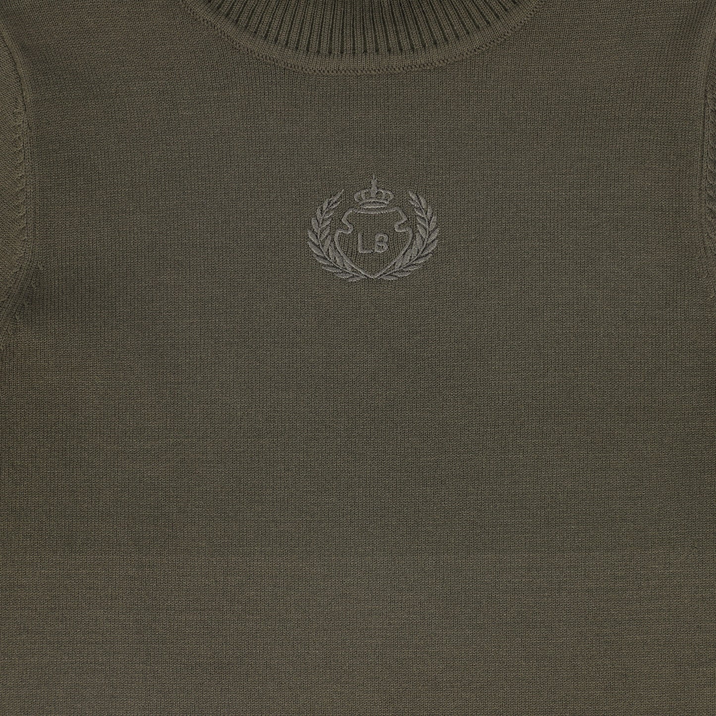 LE BOURDON OLIVE FITTED KNIT TURTLENECK